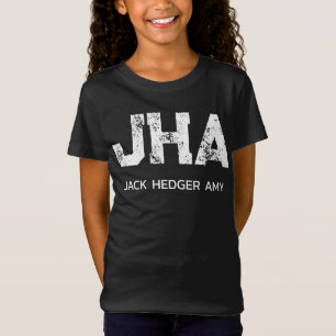 MINIMALISTISCHES WEIßES DREIBUCHSTABEN-MONOGRAMM N T-Shirt