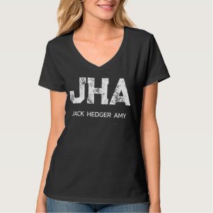 MINIMALISTISCHES WEIßES DREIBUCHSTABEN-MONOGRAMM-N T-Shirt