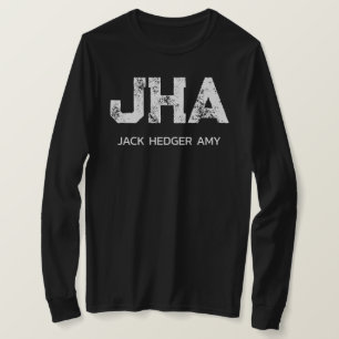 MINIMALISTISCHES WEIßES DREIBUCHSTABEN-MONOGRAMM-N T-Shirt