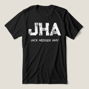 MINIMALISTISCHES WEIßES DREIBUCHSTABEN-MONOGRAMM N Tri-Blend SHIRT