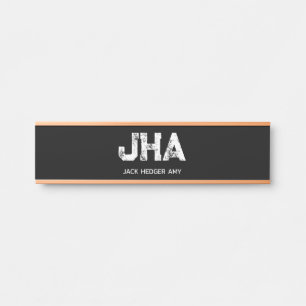 MINIMALISTISCHES WEIßES DREIBUCHSTABIGES MONOGRAMM TÜRSCHILD