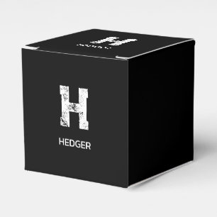 MINIMALISTISCHES WEIßES EIN-BUCHSTABEN-MONOGRAMM N GESCHENKSCHACHTEL