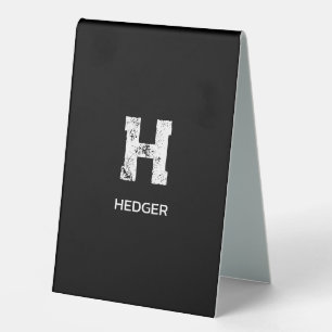 MINIMALISTISCHES WEIßES EIN-BUCHSTABEN-MONOGRAMM N TISCHAUFSTELLER 