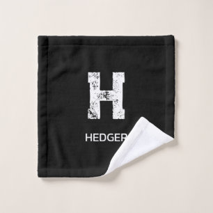 MINIMALISTISCHES WEIßES EIN-BUCHSTABEN-MONOGRAMM N WASCHLAPPEN
