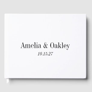 Minimalistisches Weißes Elegantes Hochzeitsszenari Gästebuch