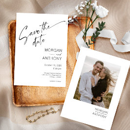 Minimalistisches weißes Foto Save the Date