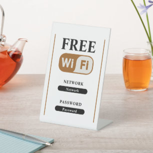 Minimalistisches weißes, gratis W-LAN Sockelschild