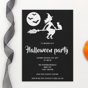 Minimalistisches weißes Halloween-Party Einladung