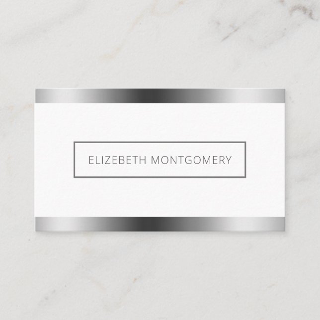 Minimalistisches weißes Imitat Visitenkarte (Vorderseite)