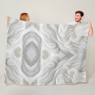 Minimalistisches weißes Marmorwellen Fleece Blanke