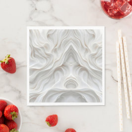 Minimalistisches weißes Marmorwellenmuster Napkins Serviette
