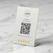 Minimalistisches weißes modernes QR-Feedback-Desig