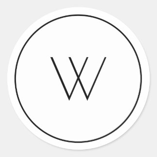 Minimalistisches weißes Monogramm Einfaches Single Runder Aufkleber