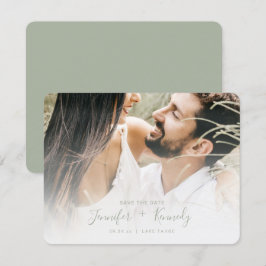 Minimalistisches Weißes Overlay-Skript und Foto Save The Date