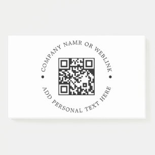 Minimalistisches weißes QR-Geschäftsnotizdesign Post-it Klebezettel