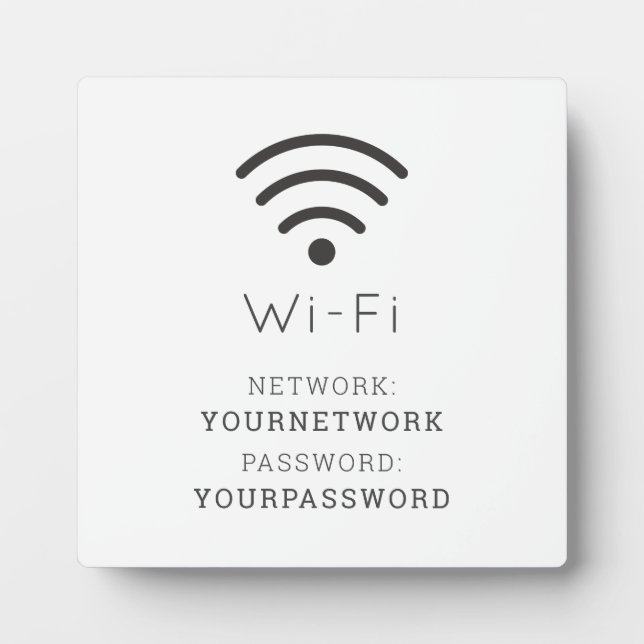 Minimalistisches weißes Wi-Fi-Zeichen Fotoplatte (Vorderseite)