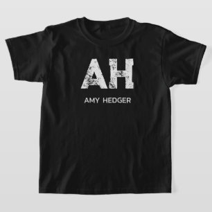 MINIMALISTISCHES WEIßES ZWEIBUCHSTABIGES MONOGRAMM T-Shirt