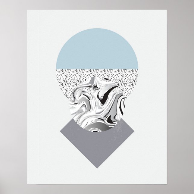 Minimalistisches Wellendesign Poster (Vorne)