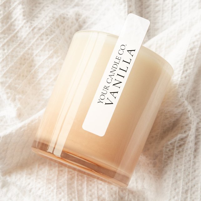 Minimalistisches White Candle Label Etiketten (Von Creator hochgeladen)