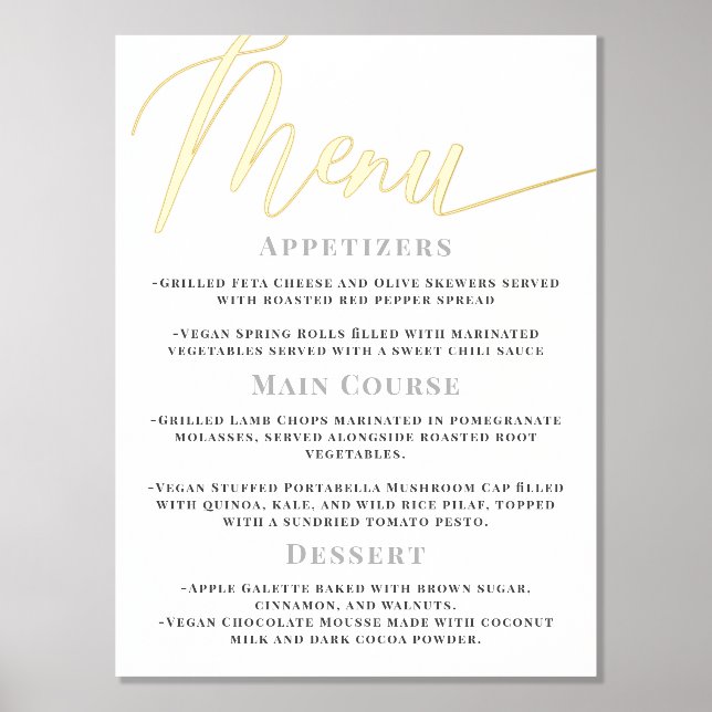 Minimalistisches White Gold Calligraphy Wedding Me Foliendrucke (Vorderseite)