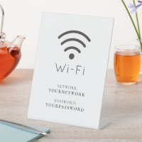 Minimalistisches White Wi-Fi Pedestal-Zeichen