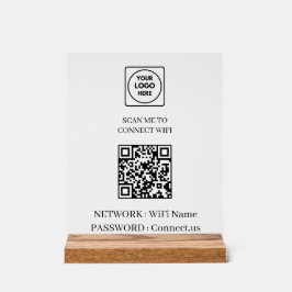 Minimalistisches Wi-Fi-QR-Netzwerktisch-Schild Acrylschild