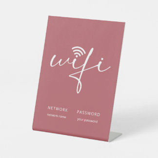 Minimalistisches WiFi-Schrift-Netzwerk-Passwort St Sockelschild