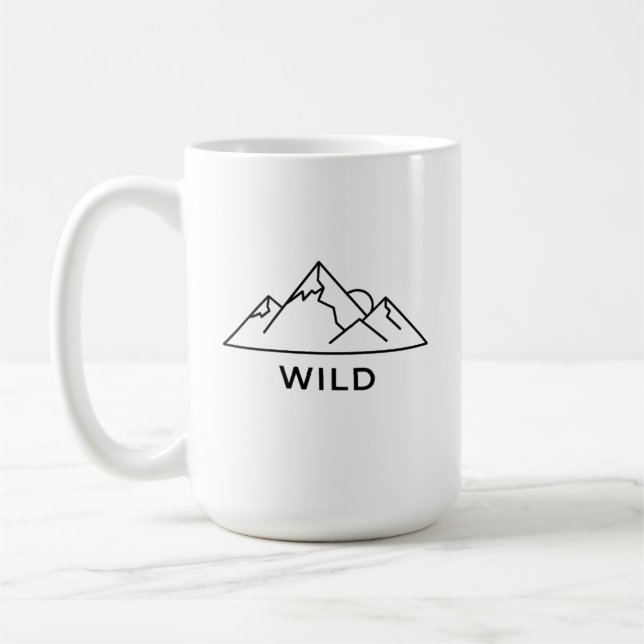 Minimalistisches WILD-Abenteuer Kaffeetasse (Links)