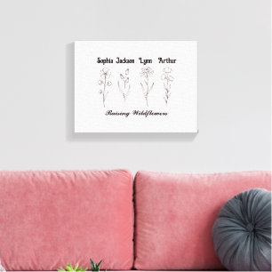 Minimalistisches Wildblumen-Andenken mit individue Leinwanddruck