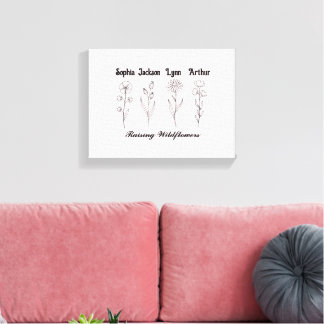 Minimalistisches Wildblumen-Andenken mit individue Leinwanddruck