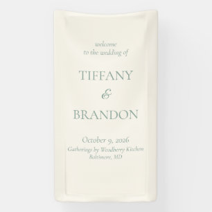 Minimalistisches Willkommensschild in Creme und Sa Banner
