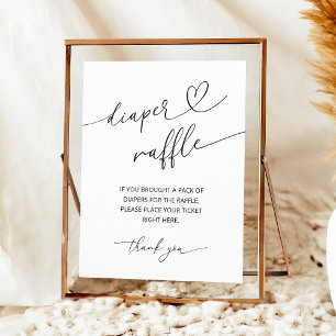 Minimalistisches Windel-Raffle-Poster-Schild Poster