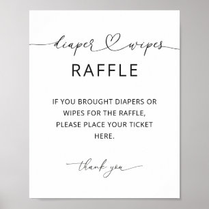 Minimalistisches Windel- und Feuchttücher-Raffle-S Poster