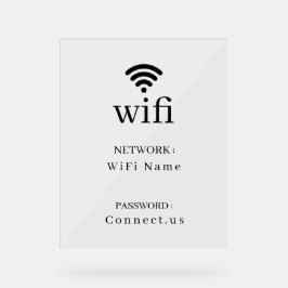 Minimalistisches WLAN-Netzwerk-Passwort-Anzeigesch Acrylschild