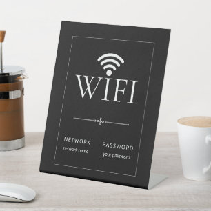 Minimalistisches WLAN-Netzwerk-Passwort-Schild Sch Sockelschild