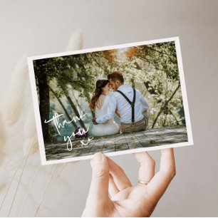 Minimalistisches XO-Hochzeitsstift Foto Dankeschön Dankeskarte