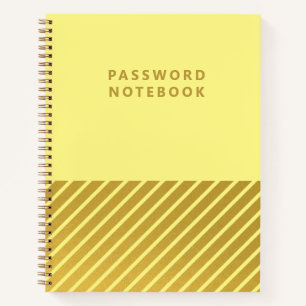 Minimalistisches Yellow-Strip-Passwort-Notebook Notizbuch
