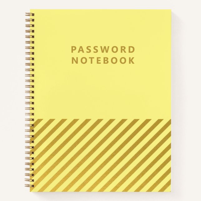Minimalistisches Yellow-Strip-Passwort-Notebook Notizbuch (Vorderseite)