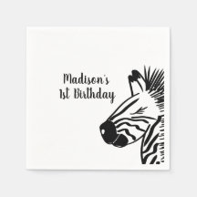 Minimalistisches Zebra Doodle Zoo Safari Party