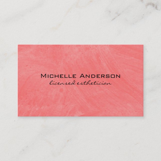 Minimalistisches zeitgemäßes Rosa Visitenkarte (Vorderseite)