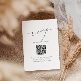 Minimalistisches zeitgenössisches Script QR Code H RSVP Karte