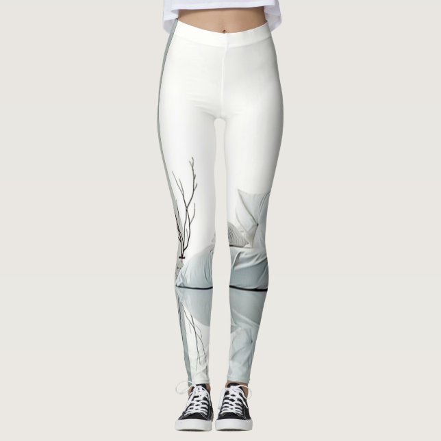 Minimalistisches Zen-Innendesign Leggings (Vorderseite)