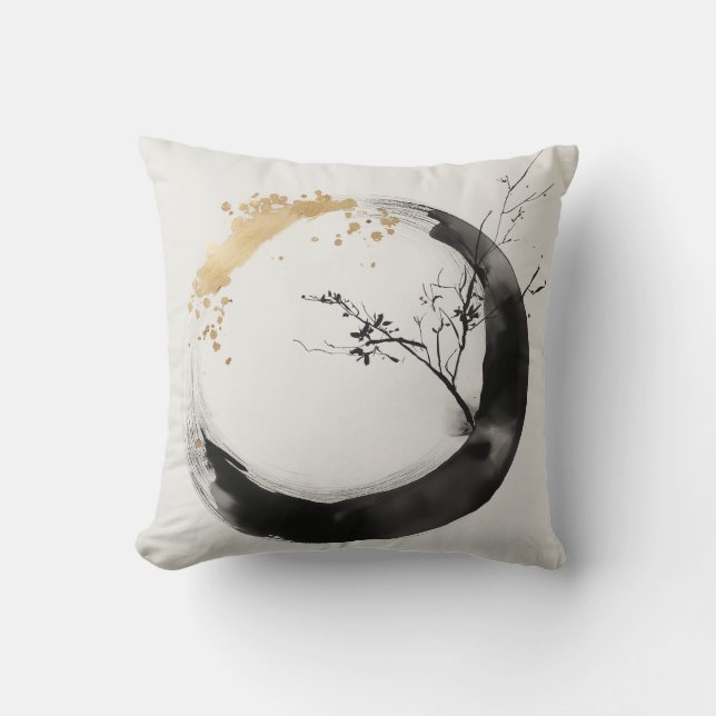 Minimalistisches Zen-Kissen Kissen (Vorderseite)