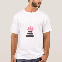 Minimalistisches Zen-Steine und Lotusblumen-Logo