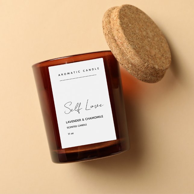 Minimalistisches, zentriertes Kerzensiegel Lebensmitteletikett (Von Creator hochgeladen)