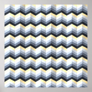 Minimalistisches Zickzack-Muster Poster
