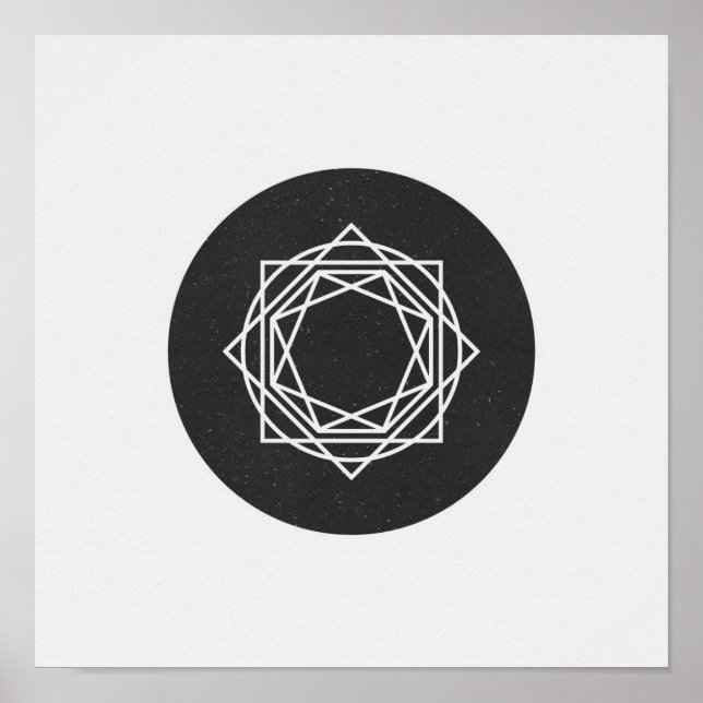 Minimalistisches Zirkel-Schwarz-Weiß-Poster Poster (Vorne)