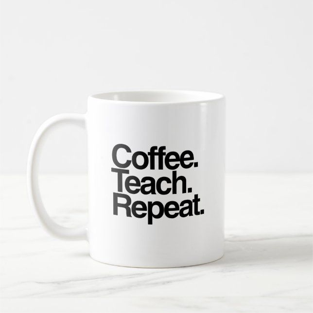 Minimalistisches Zitat für Lehrer Kaffeetasse (Links)