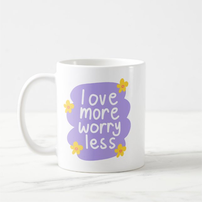 Minimalistisches Zitat Spielender Weißbuchstabe Fe Kaffeetasse (Links)