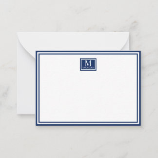 Minimalistisches zweifaches Rahmen-Monogramm-Name  Mitteilungskarte